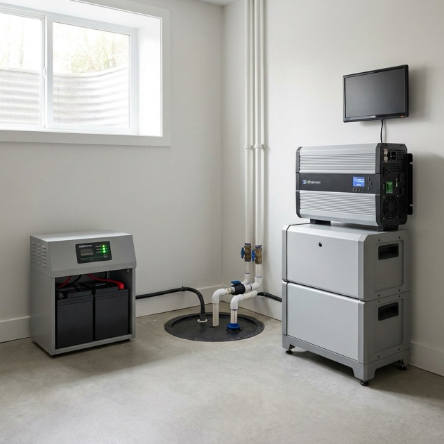 sump pump battery backup cost Florida - comparison of backup system types