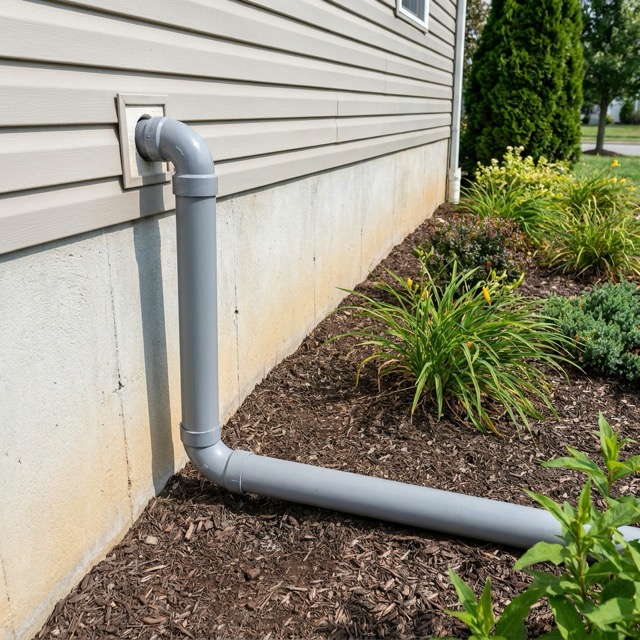 sump pump discharge line installation Florida - code-compliant routing