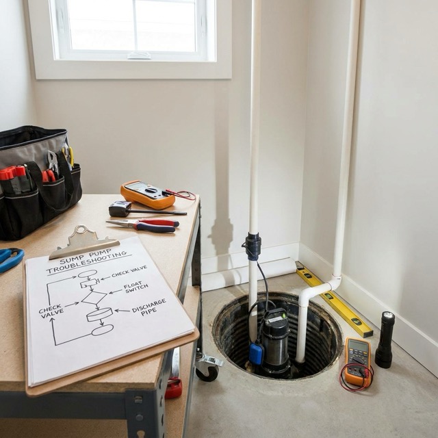 why sump pump runs all the time Delaware - troubleshooting diagram