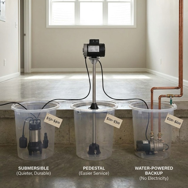 sump pump types comparison Delaware - features and cost breakdown